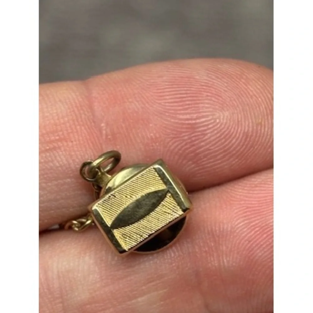 Vintage Swank Cufflink Tie Tac Set Gold Tone MCM Geometric Textured Excellent